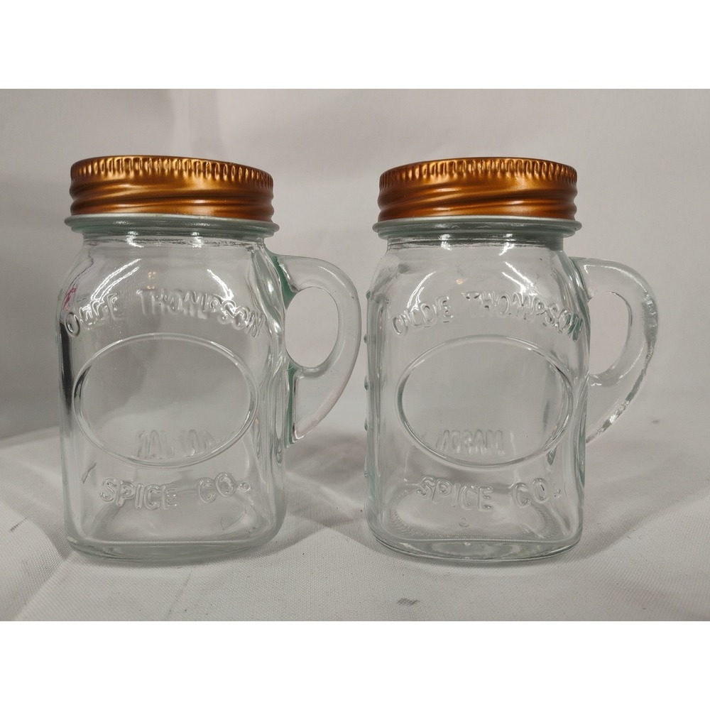 Olde Thompson Spice Co. Mason Jar Salt Pepper Shakers Copper Lids